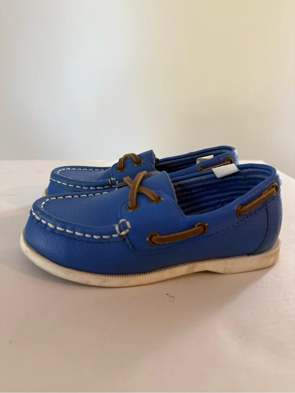 Janie And Jack Blue Boat Shoes Toddler Size 9  #Lux-K-SH